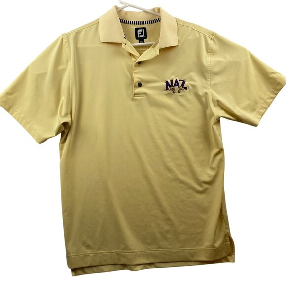 Foot Joy Mens Shirt Small with Nazareth College Logo Yellow - Picture 1 of 5